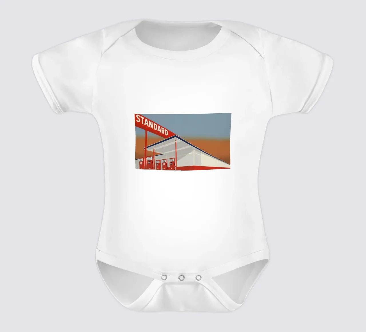 Ed Ruscha Stazione standard body neonato maniche corte da Marcobarshop