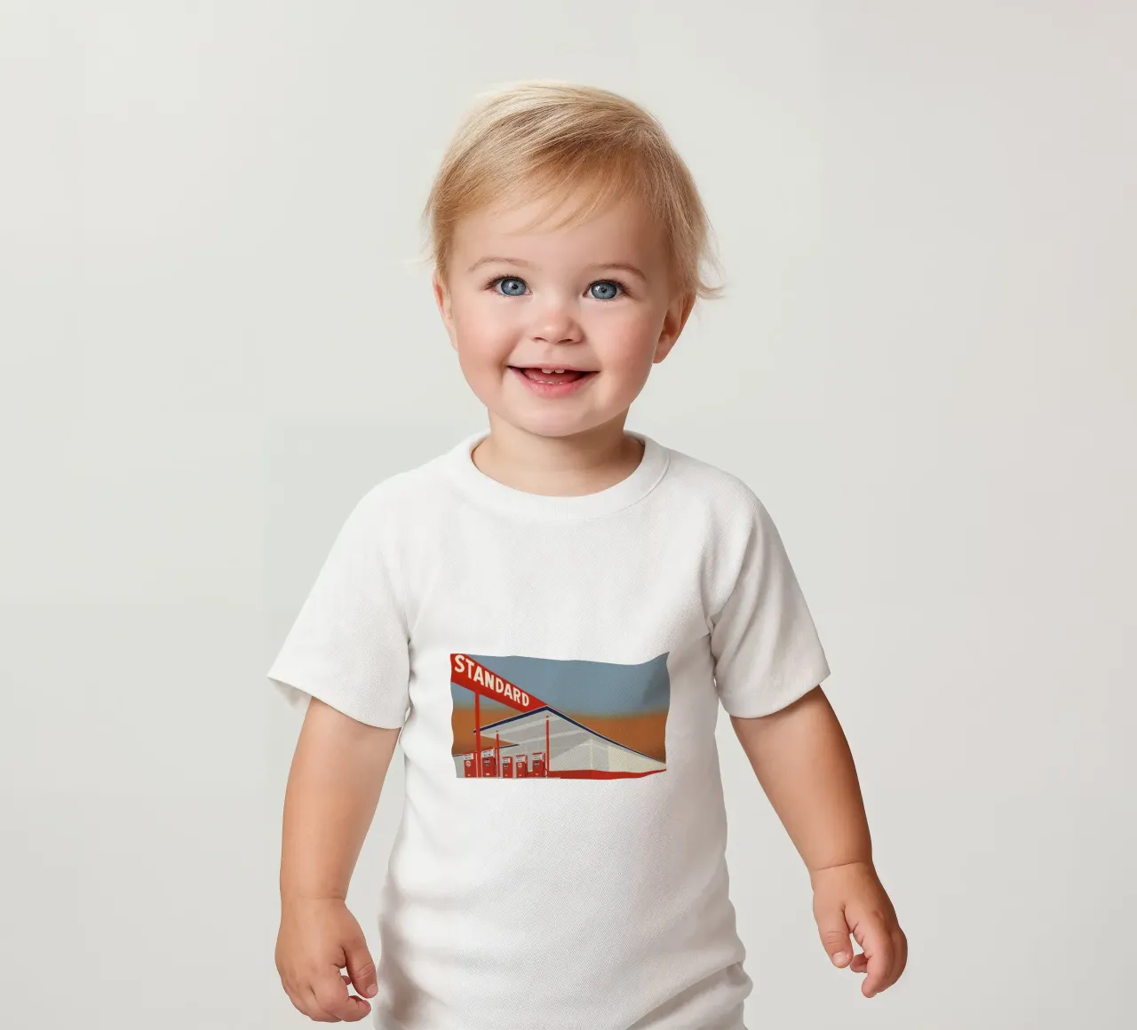 Ed Ruscha Stazione standard maglietta neonato da Marcobarshop