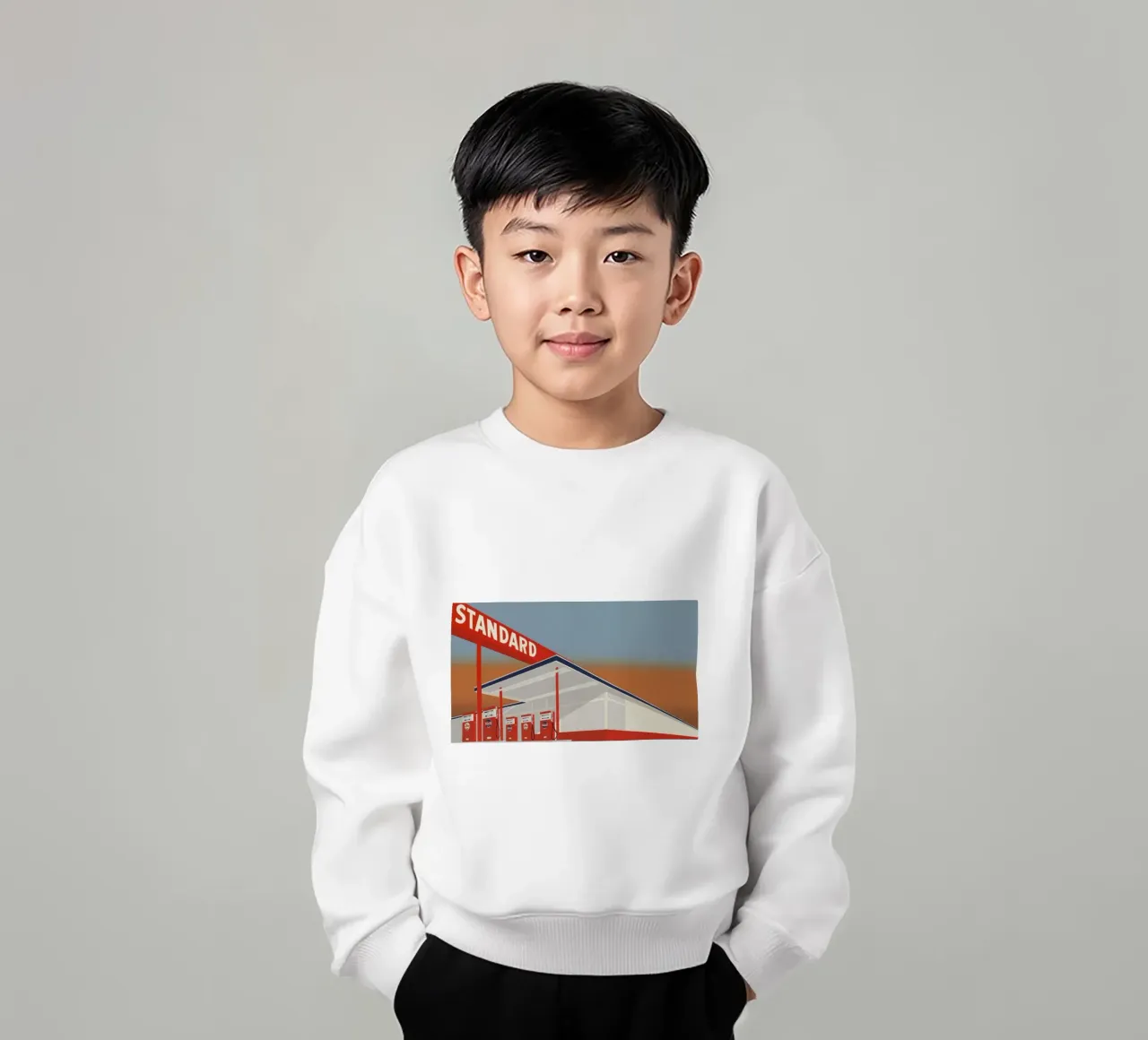 Ed Ruscha Stazione standard felpa bambino da Marcobarshop