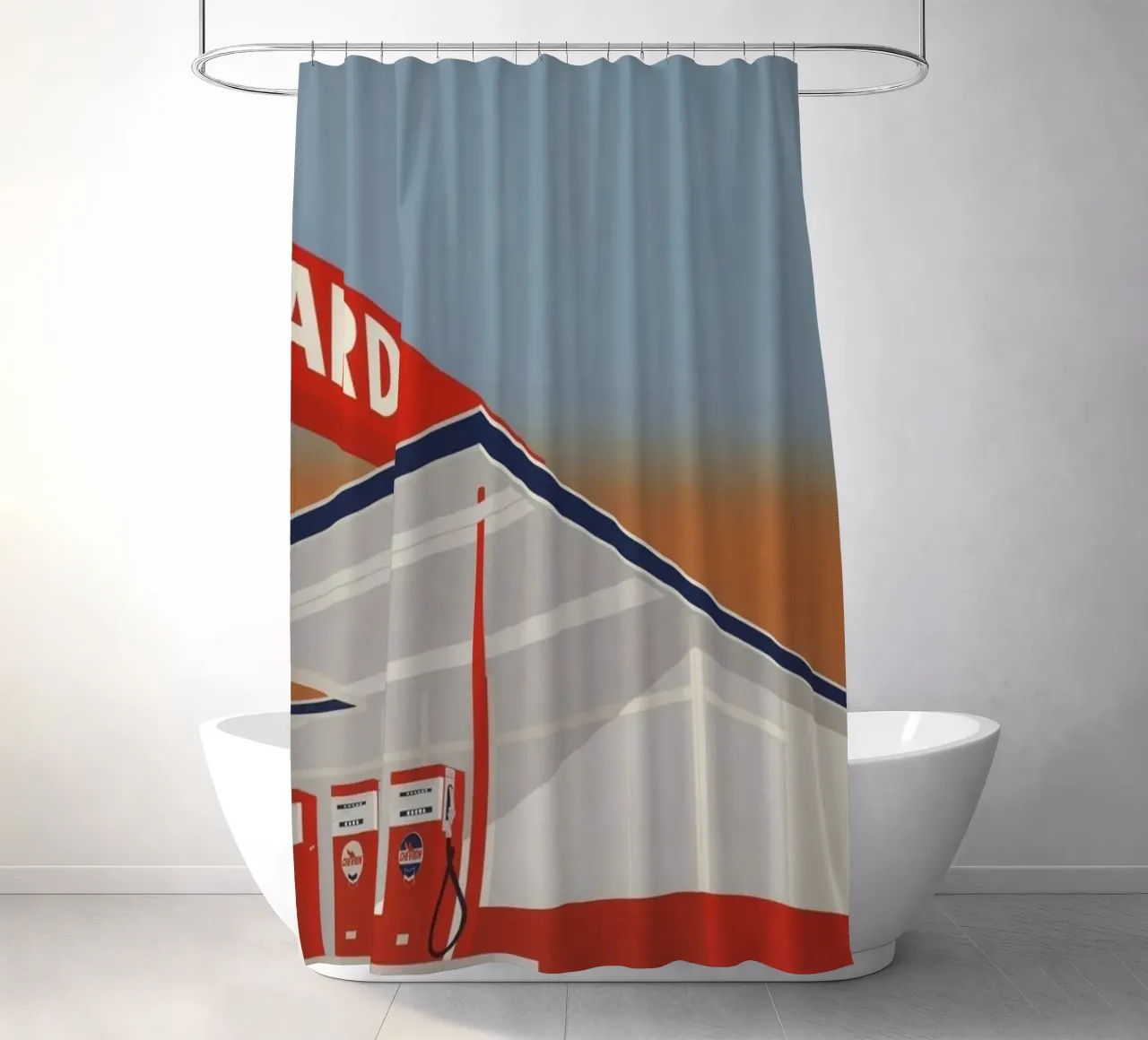 Ed Ruscha Stazione standard tenda da doccia da Marcobarshop