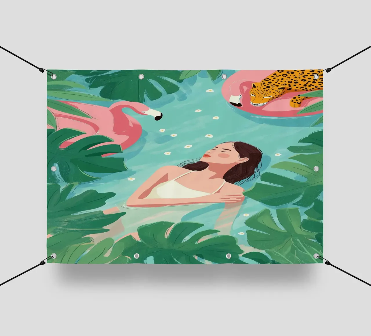 Flamingo Dreams II telo in pvc da Clara August