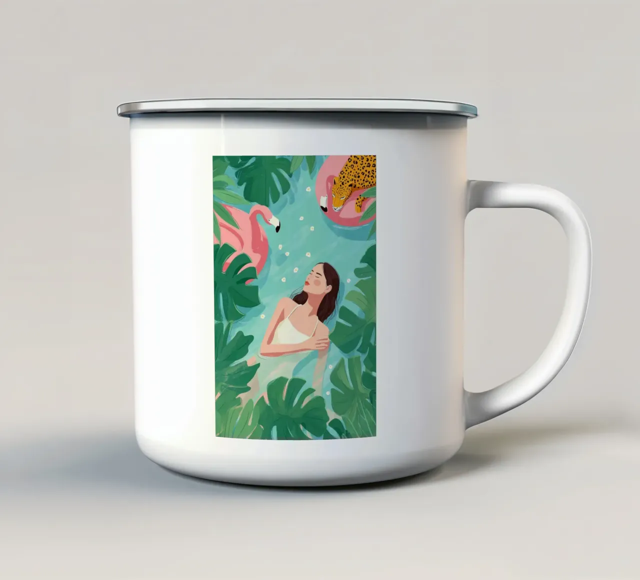 Flamingo Dreams II tazza in smalto da Clara August