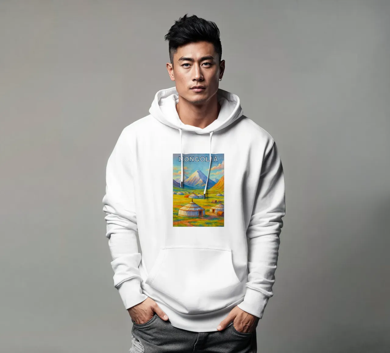 Mongolia dipingere l'immaginazione felpa con cappuccio da Diamond