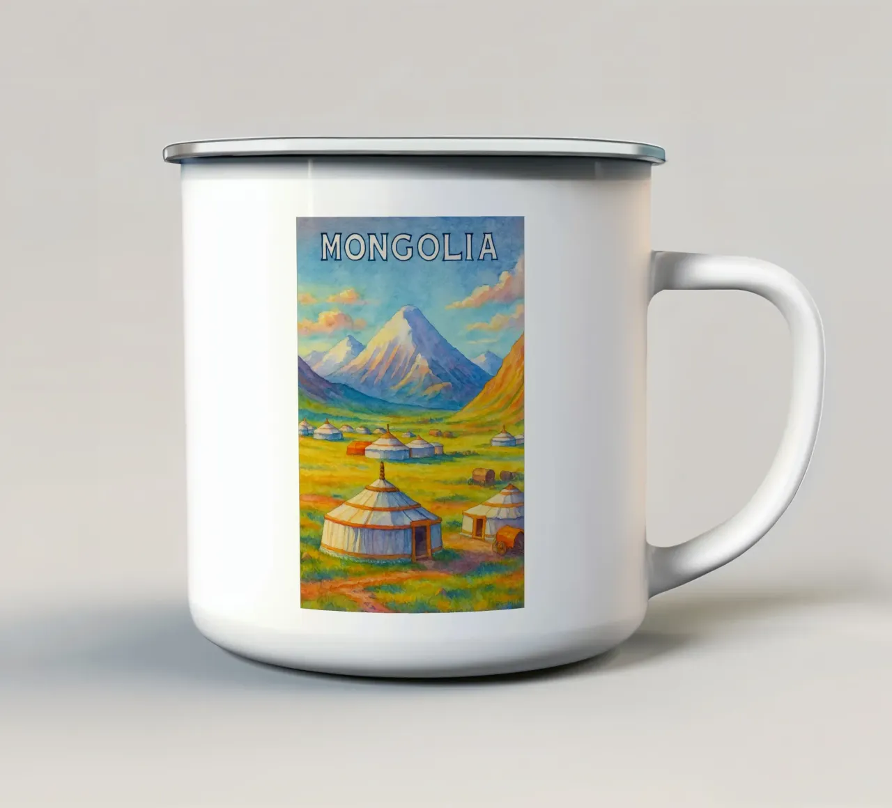 Mongolia dipingere l'immaginazione tazza in smalto da Diamond