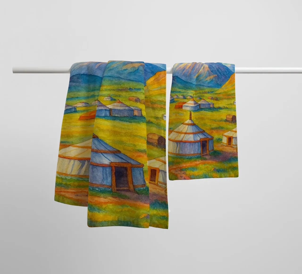 Mongolei Malerei Imagination Handtuch von Diamond