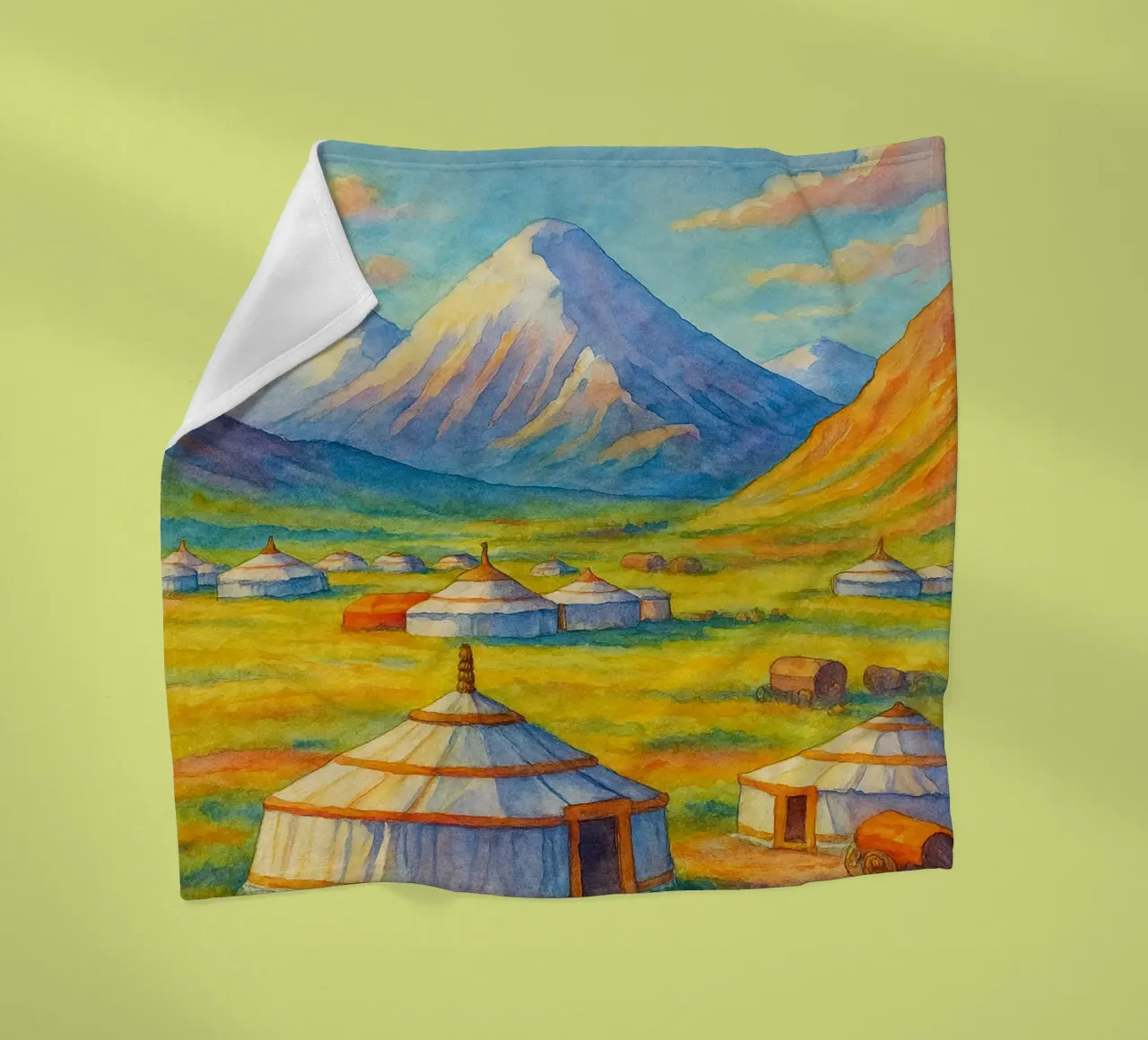 Mongolei Malerei Imagination Fleecedecke von Diamond