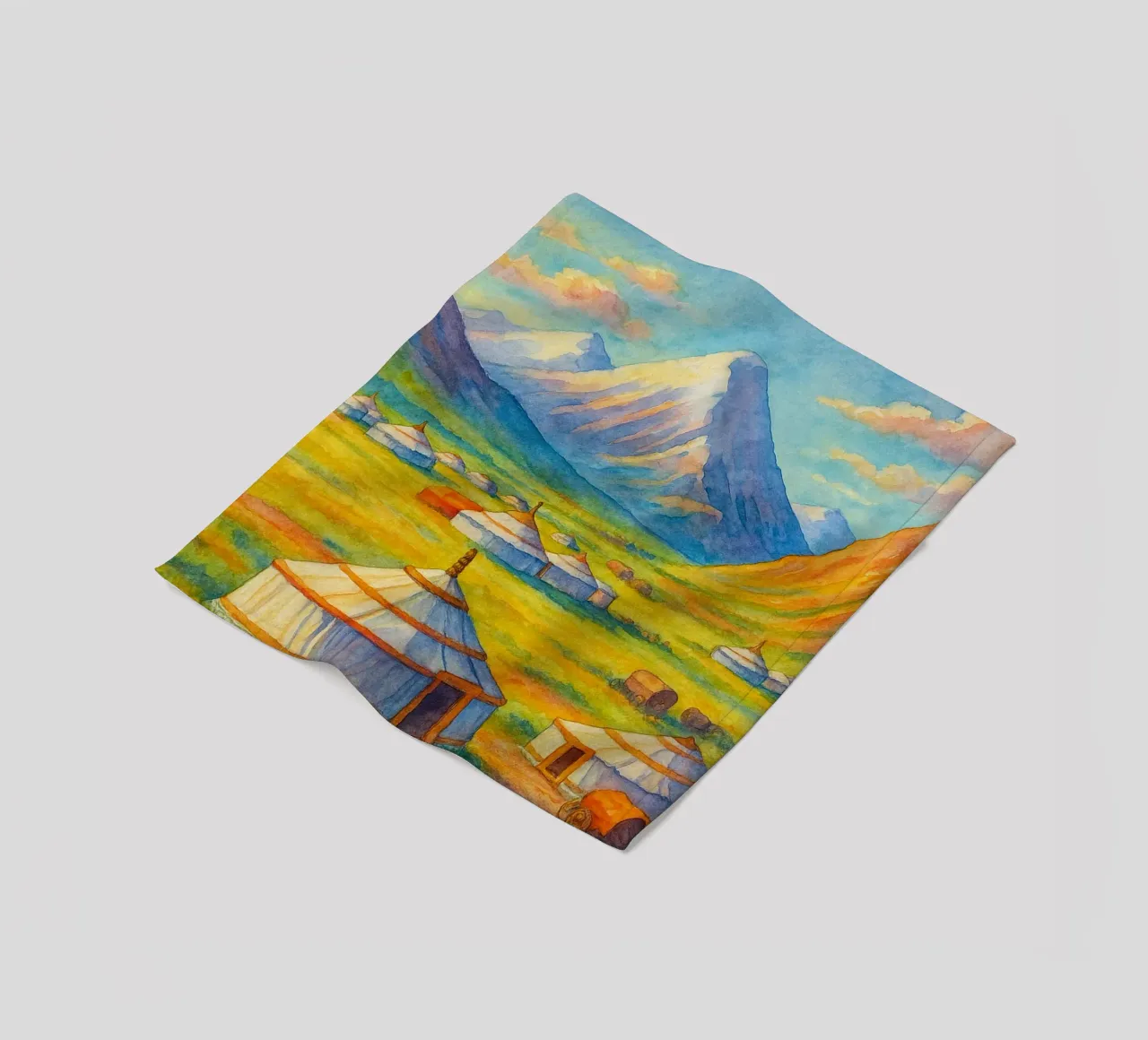 Mongolei Malerei Imagination Fleecedecke von Diamond
