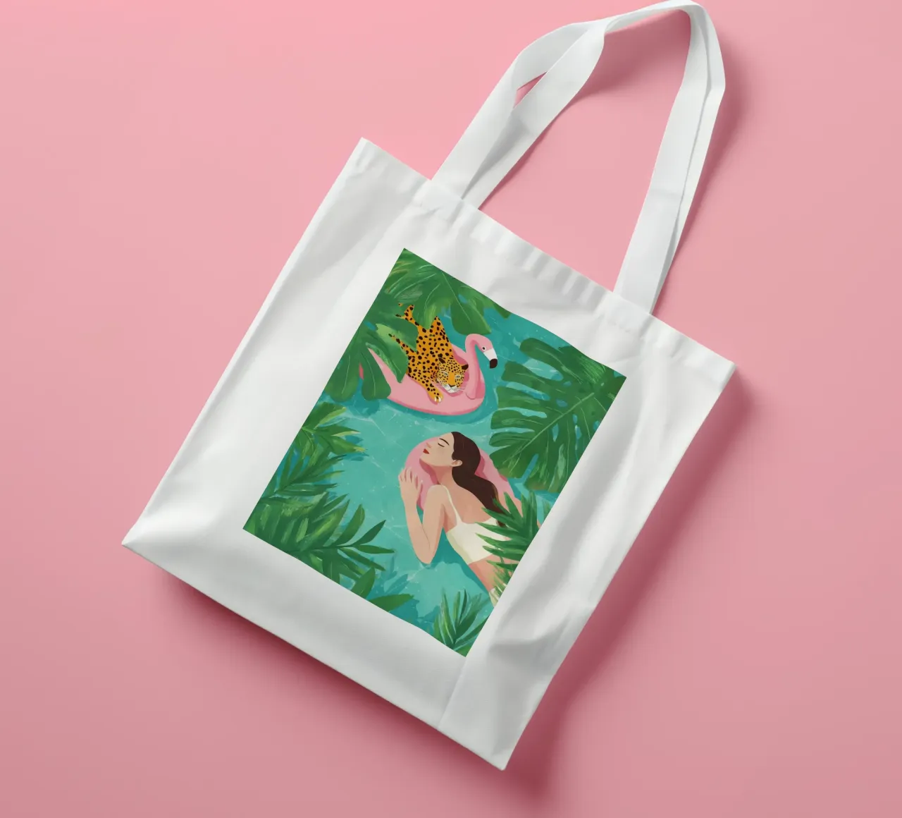 Flamingo Dreams III borsa in juta da Clara August