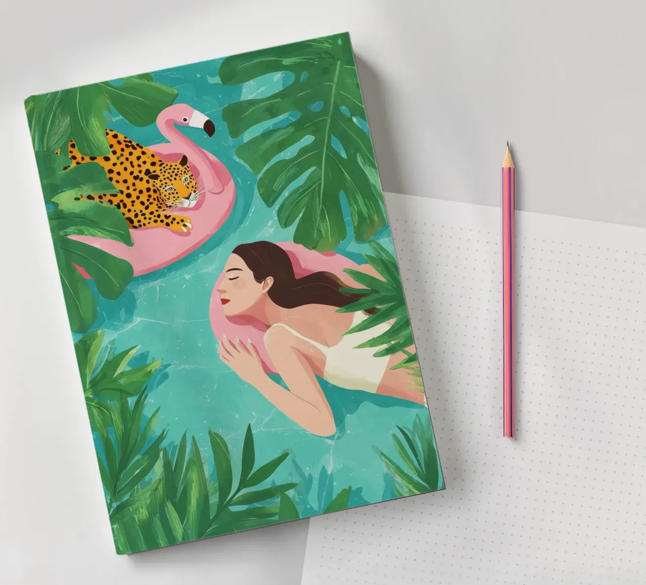 Flamingo Dreams III notebook by Clara August
