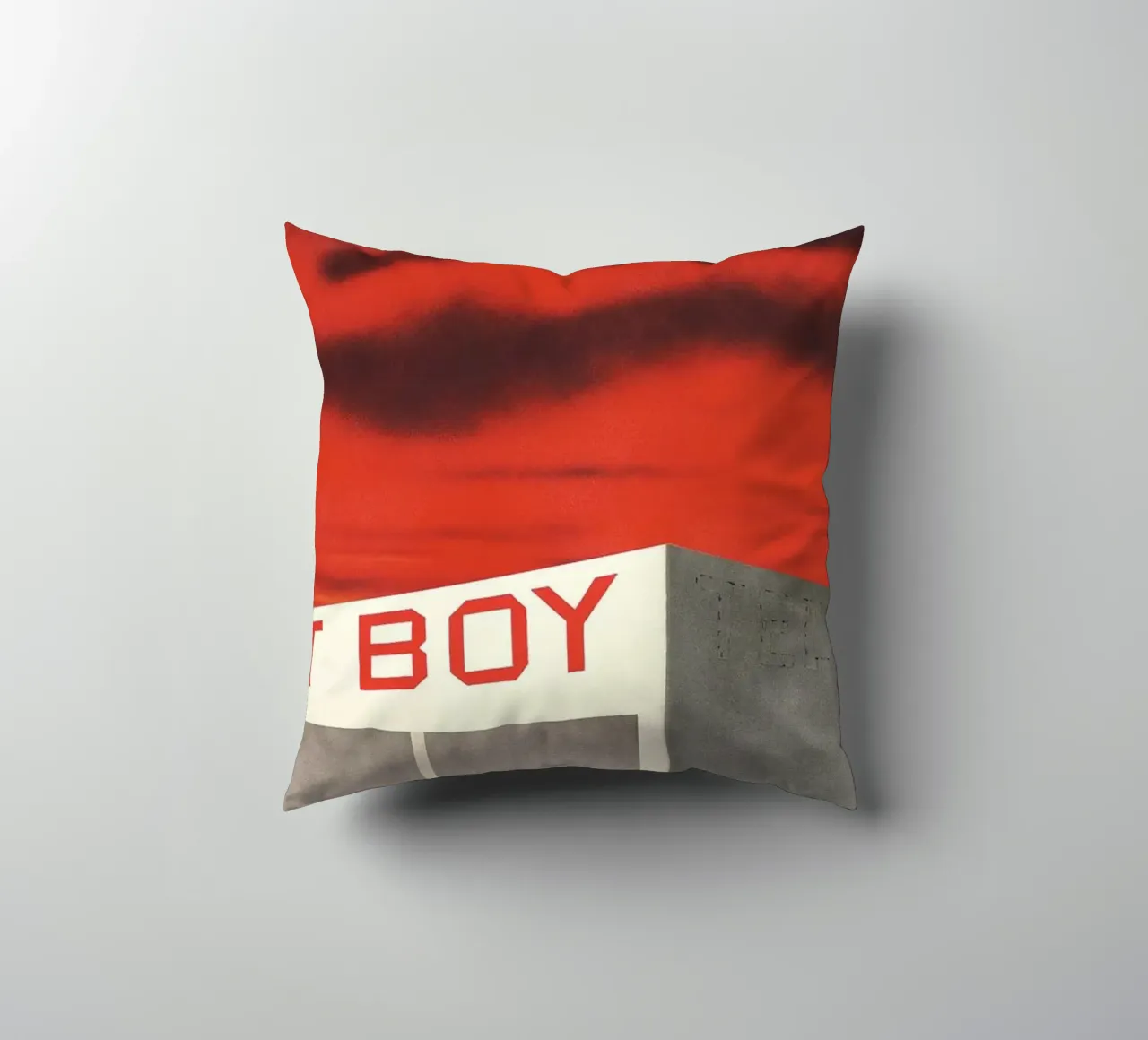 Ed Ruscha Ragazzo grasso Tech-Chem cuscino da Marcobarshop