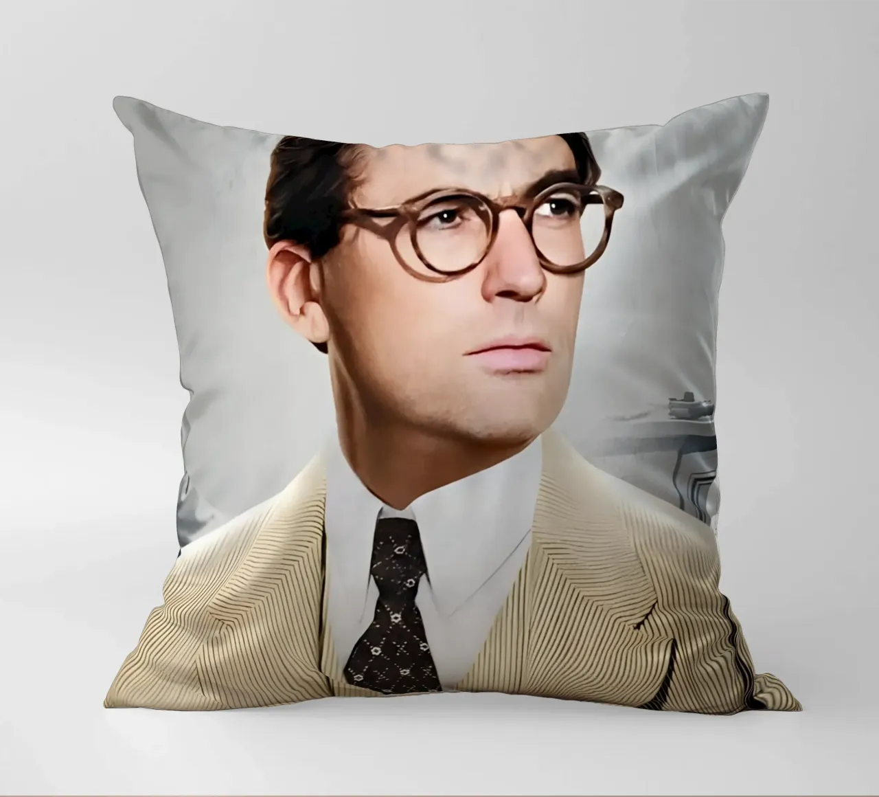 Atticus Finch decorative cushion by Low poly art