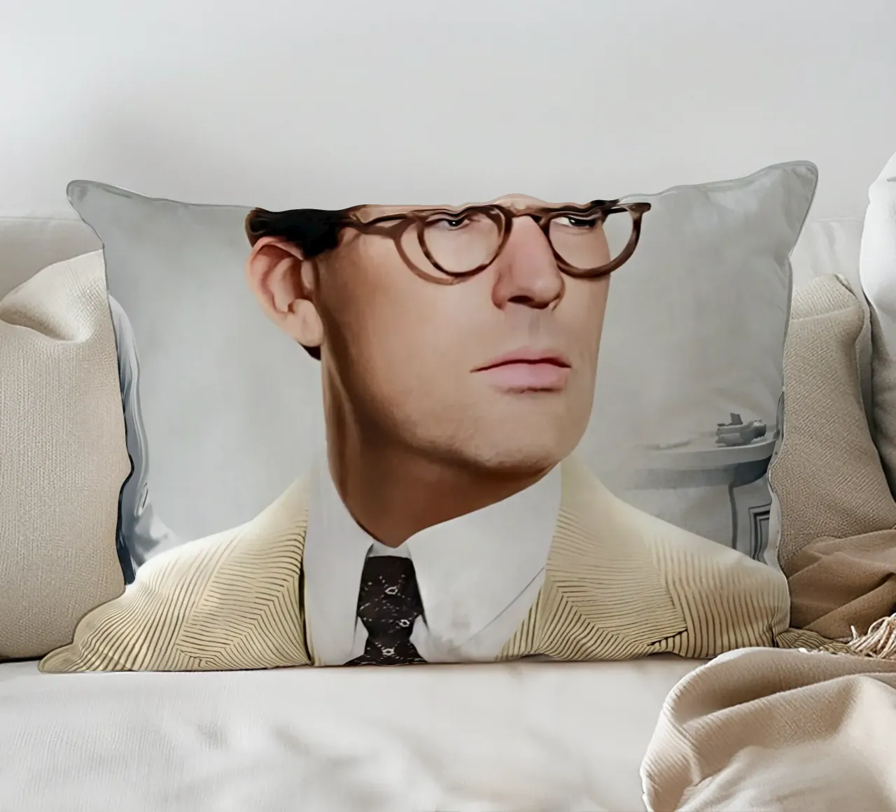 Atticus Finch decorative cushion by Low poly art