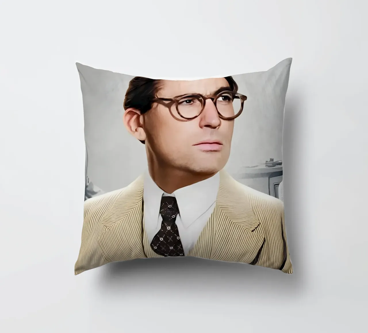 Atticus Finch decorative cushion by Low poly art