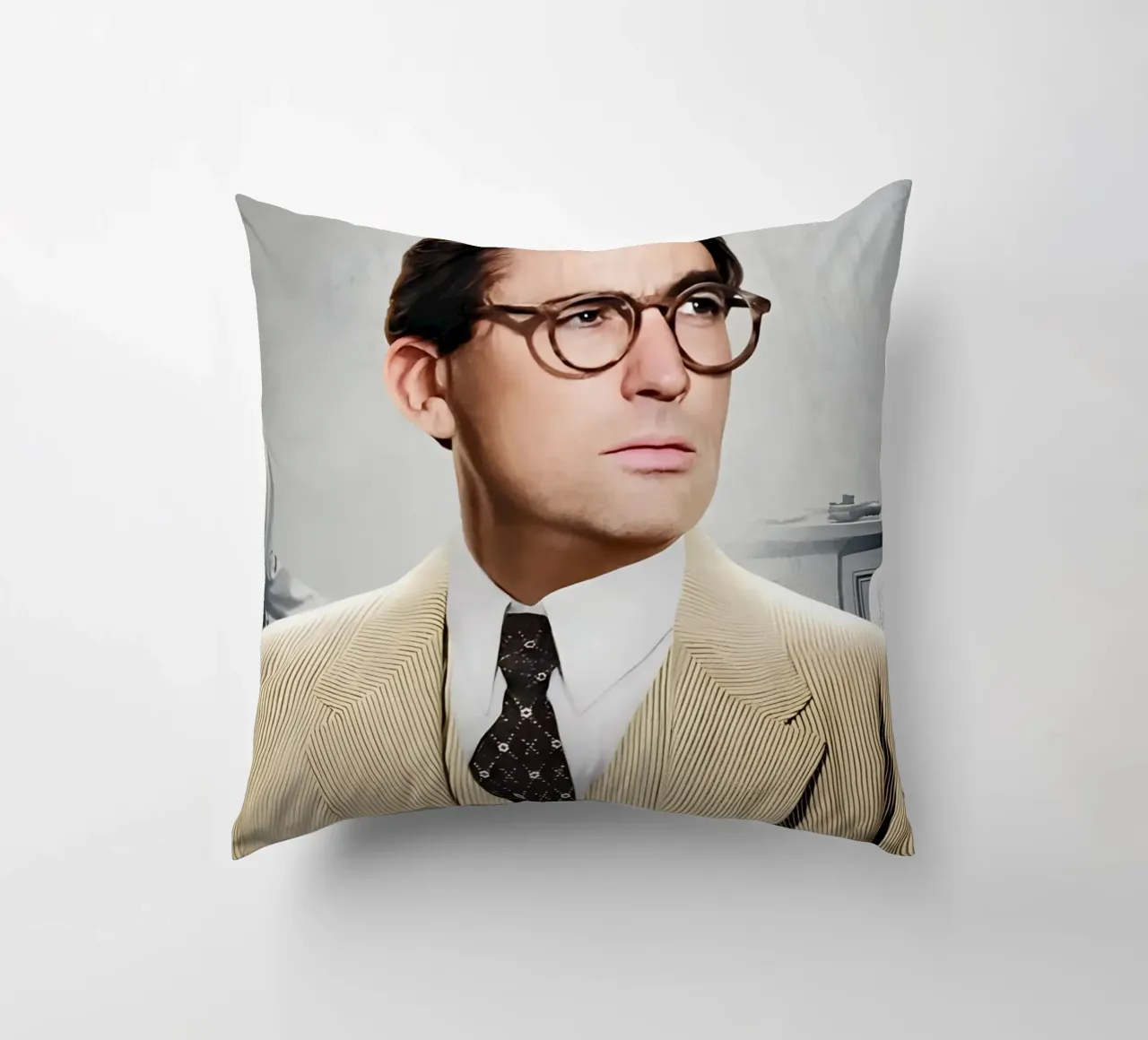 Atticus Finch decorative cushion by Low poly art