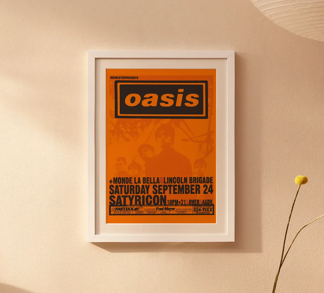 Oasis First US Tour Satyricon Concert (1994) poster con telaio in legno da DGUnder