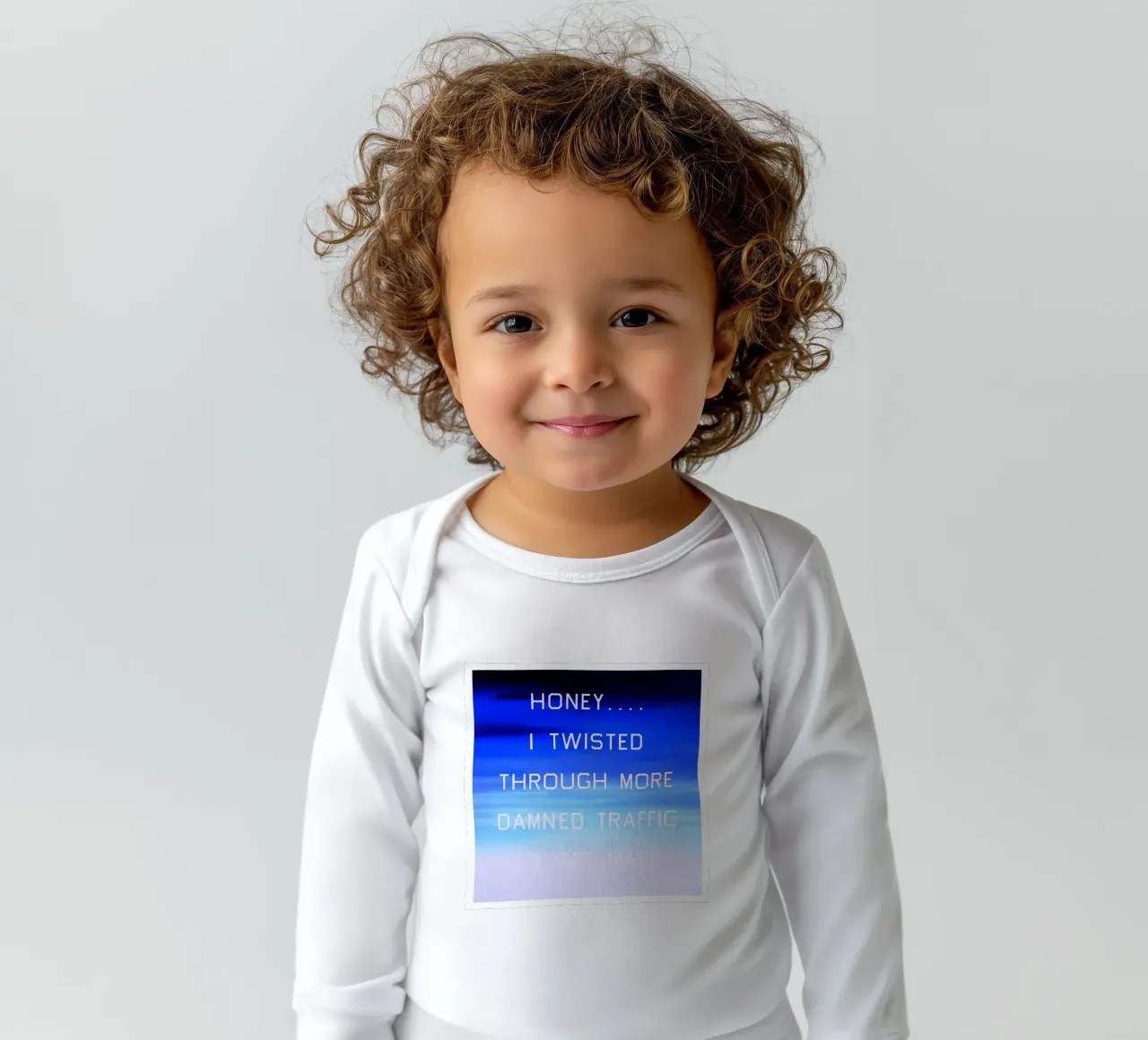 Honey…I Twisted Through More Damn Traffic To Get Here long-sleeve baby romper by Marcobarshop