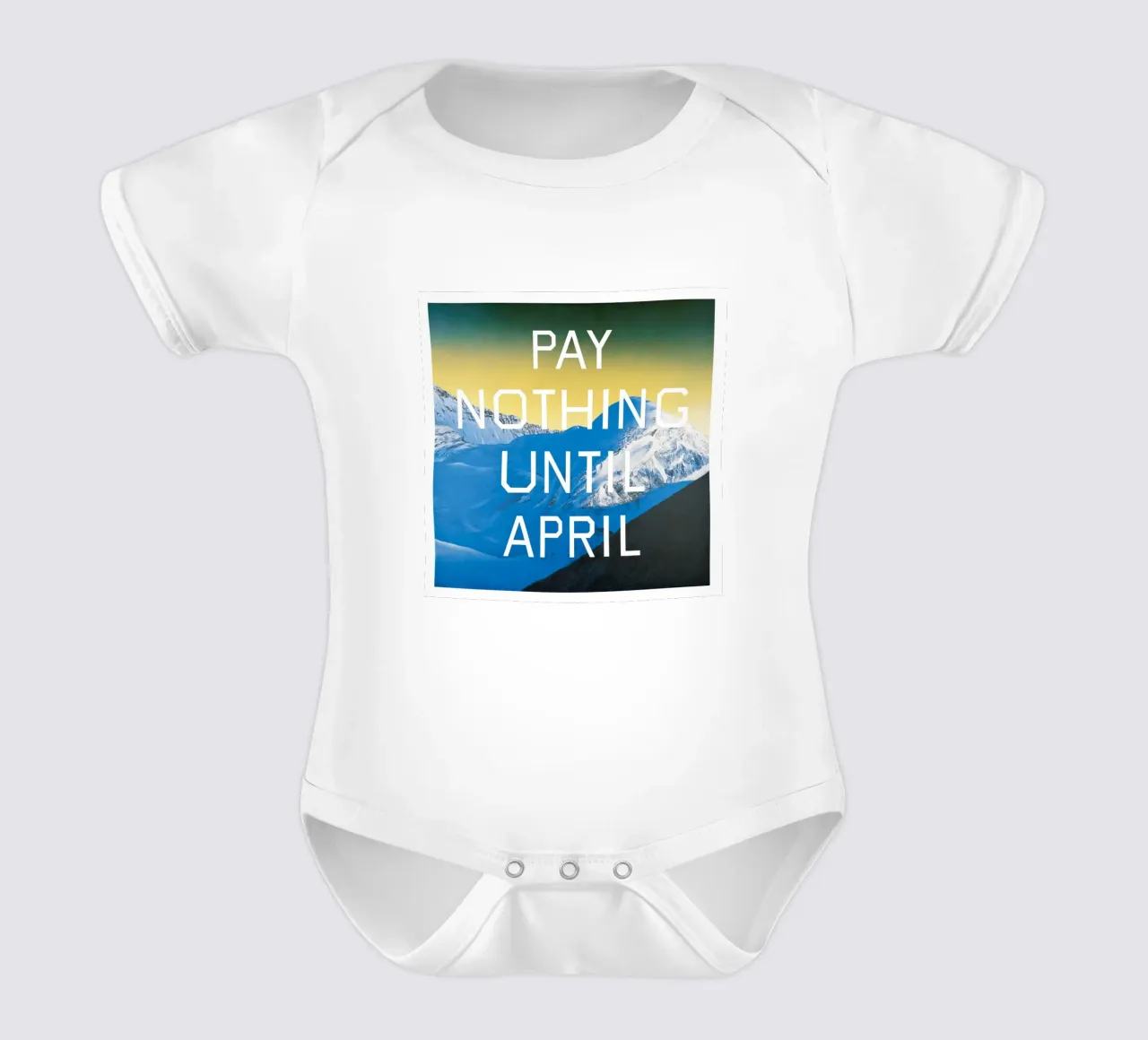 Ed Ruscha Pay Nothing Until April short-sleeve baby romper by Marcobarshop