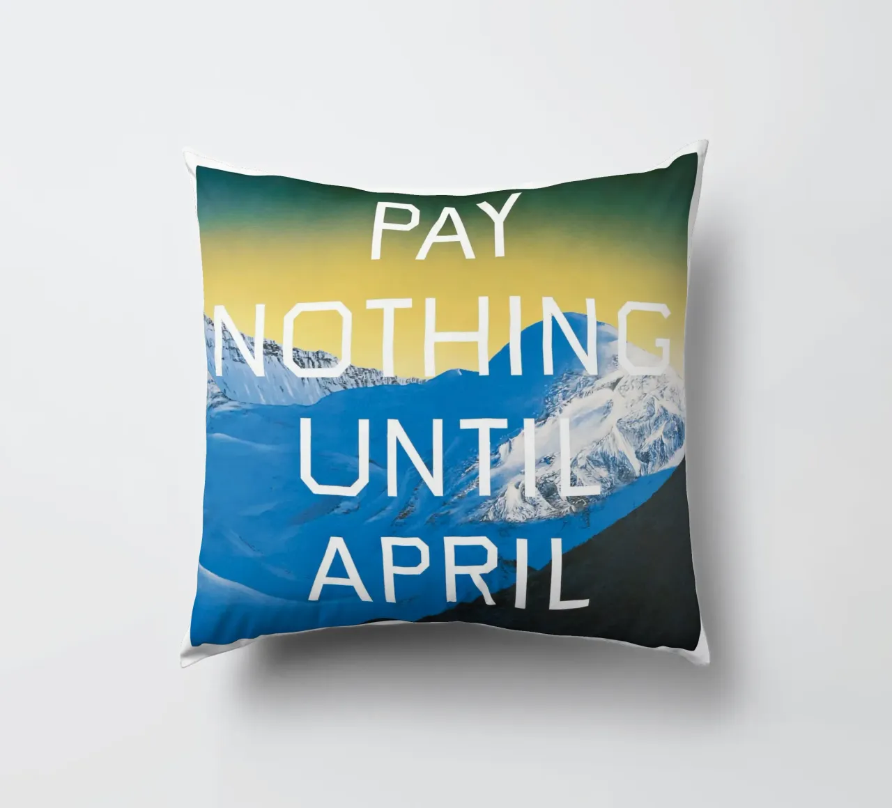 Ed Ruscha Non pagare fino ad aprile cuscino da Marcobarshop