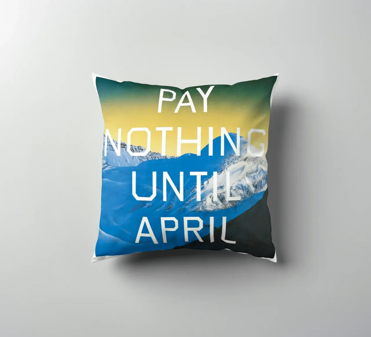 Ed Ruscha Non pagare fino ad aprile cuscino da Marcobarshop