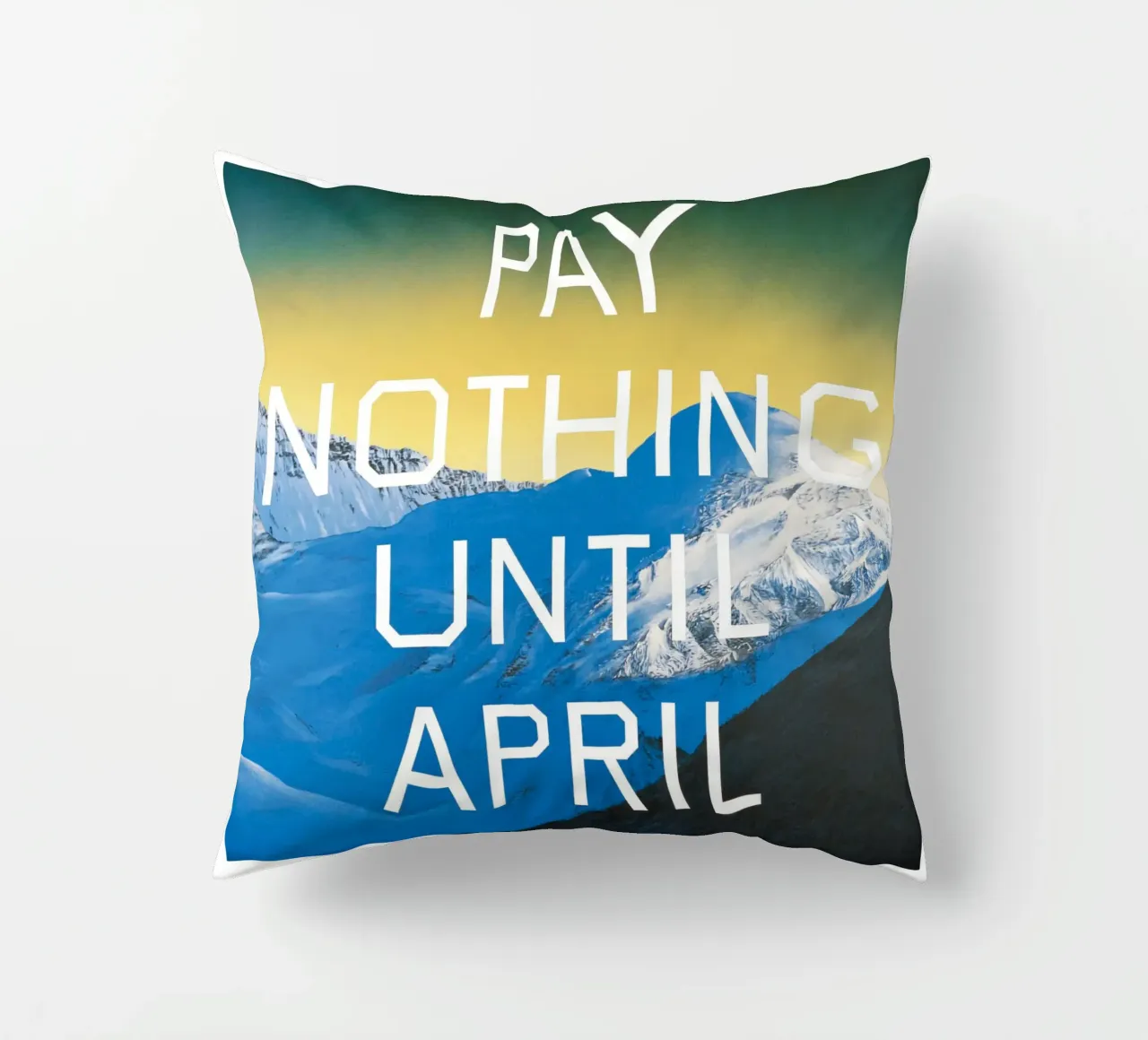 Ed Ruscha Non pagare fino ad aprile cuscino da Marcobarshop