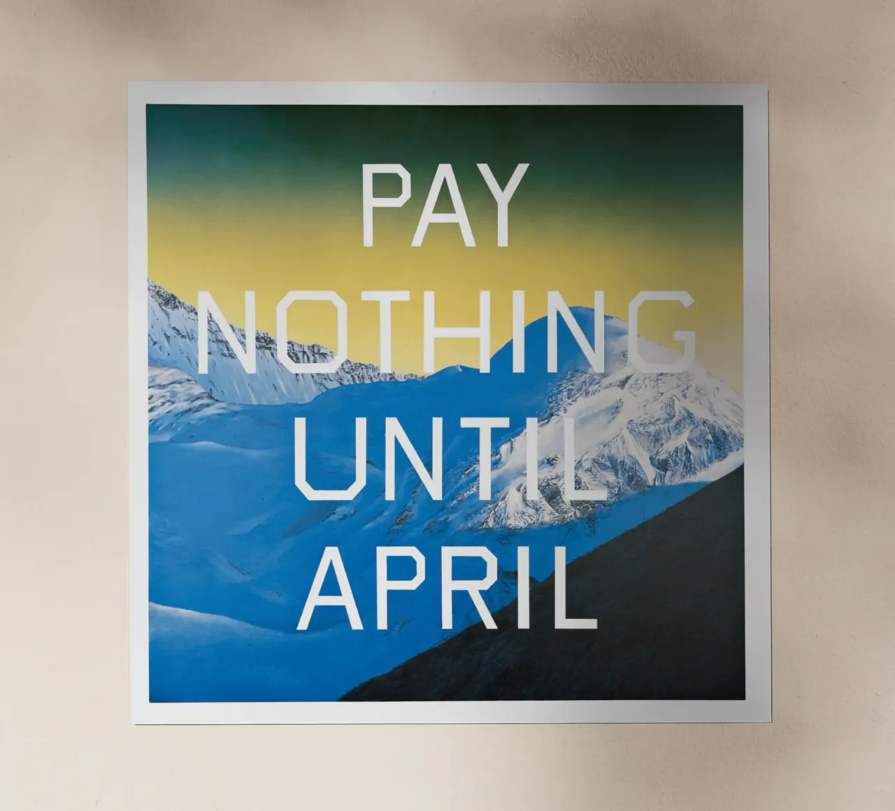Ed Ruscha Non pagare fino ad aprile pellicola backlit da Marcobarshop
