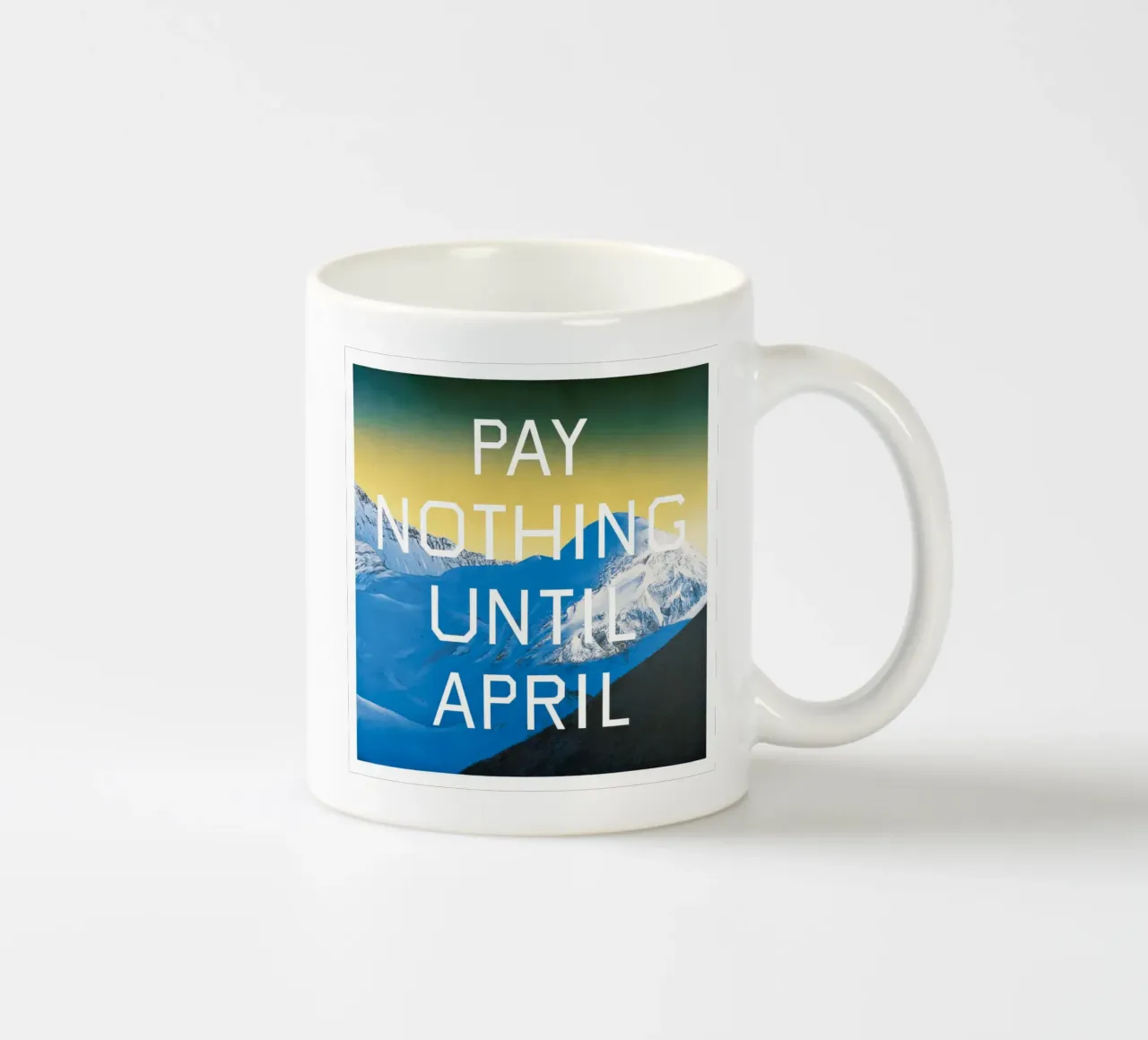 Ed Ruscha Non pagare fino ad aprile tazza in ceramica da Marcobarshop
