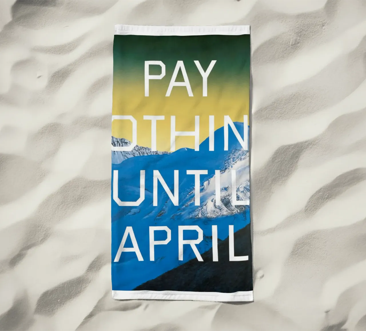 Ed Ruscha Non pagare fino ad aprile telo mare da Marcobarshop