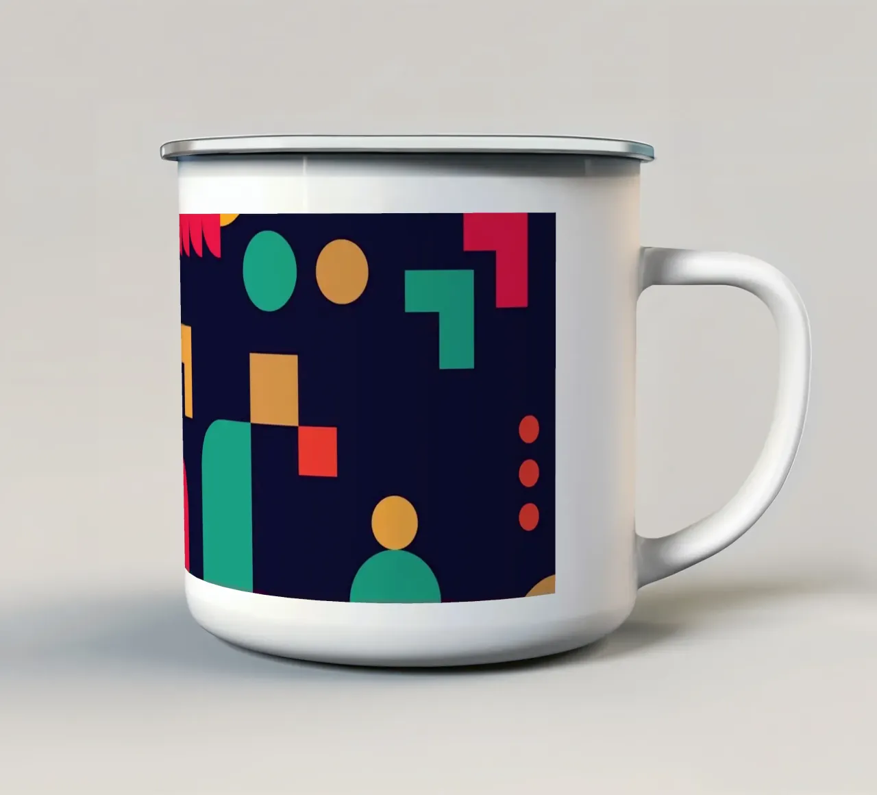 Sogno notturno geometrico tazza in smalto da galihstudio