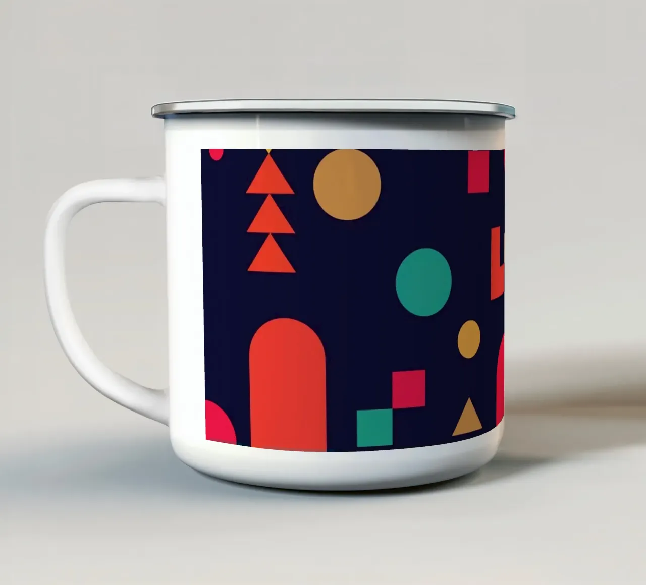 Sogno notturno geometrico tazza in smalto da galihstudio
