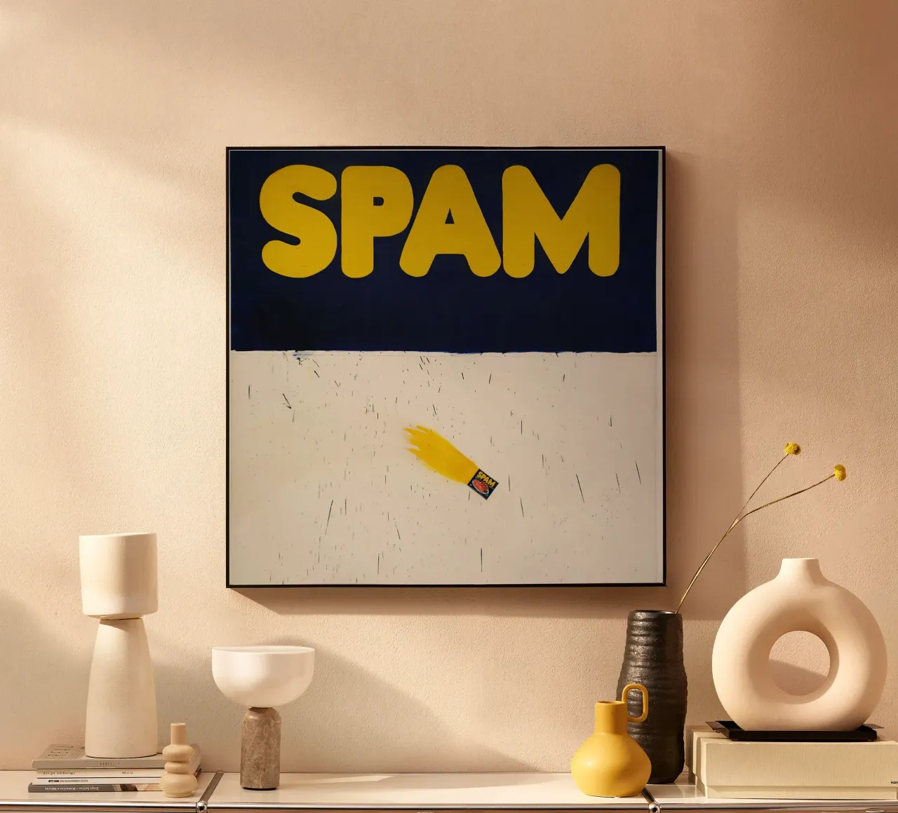 Nave razzo piena di spam di Ed Ruscha alluminio dibond da Marcobarshop