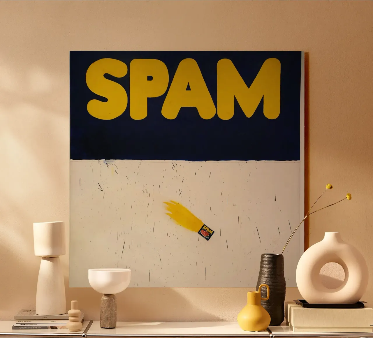 Nave razzo piena di spam di Ed Ruscha alluminio dibond da Marcobarshop