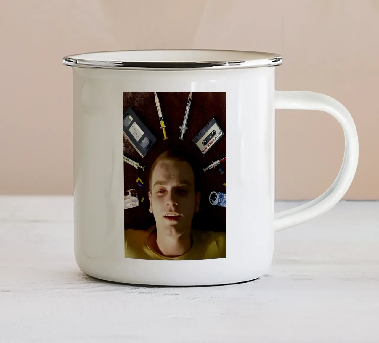 Mark Renton tazza in smalto da Low poly art