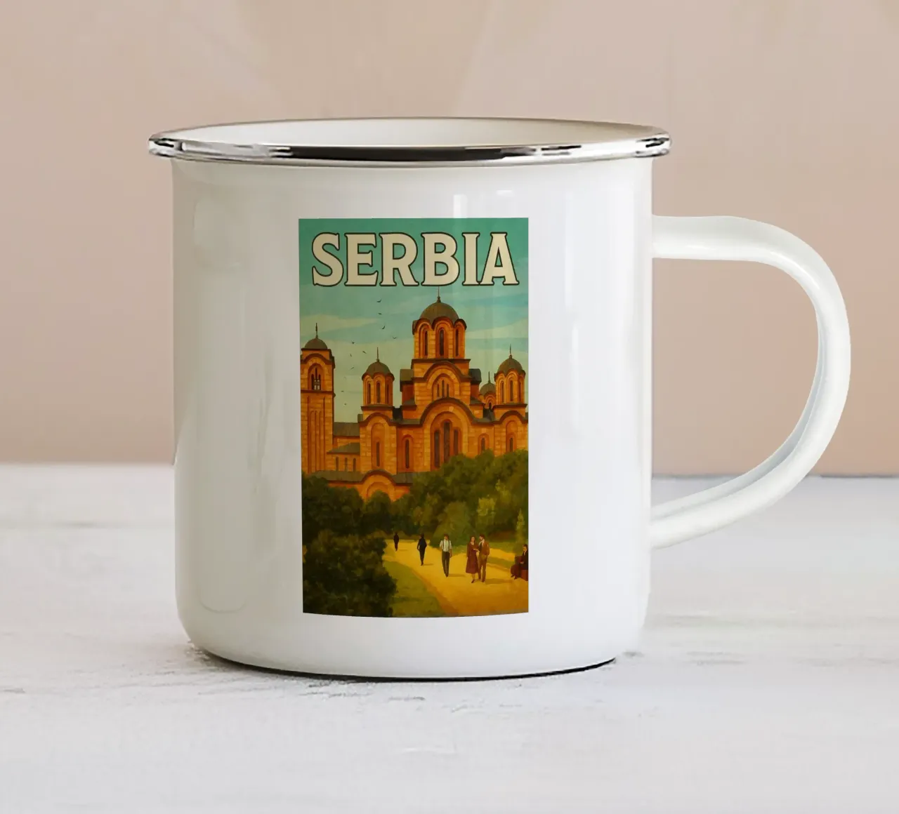 Serbia Dipingere l'immaginazione tazza in smalto da Diamond