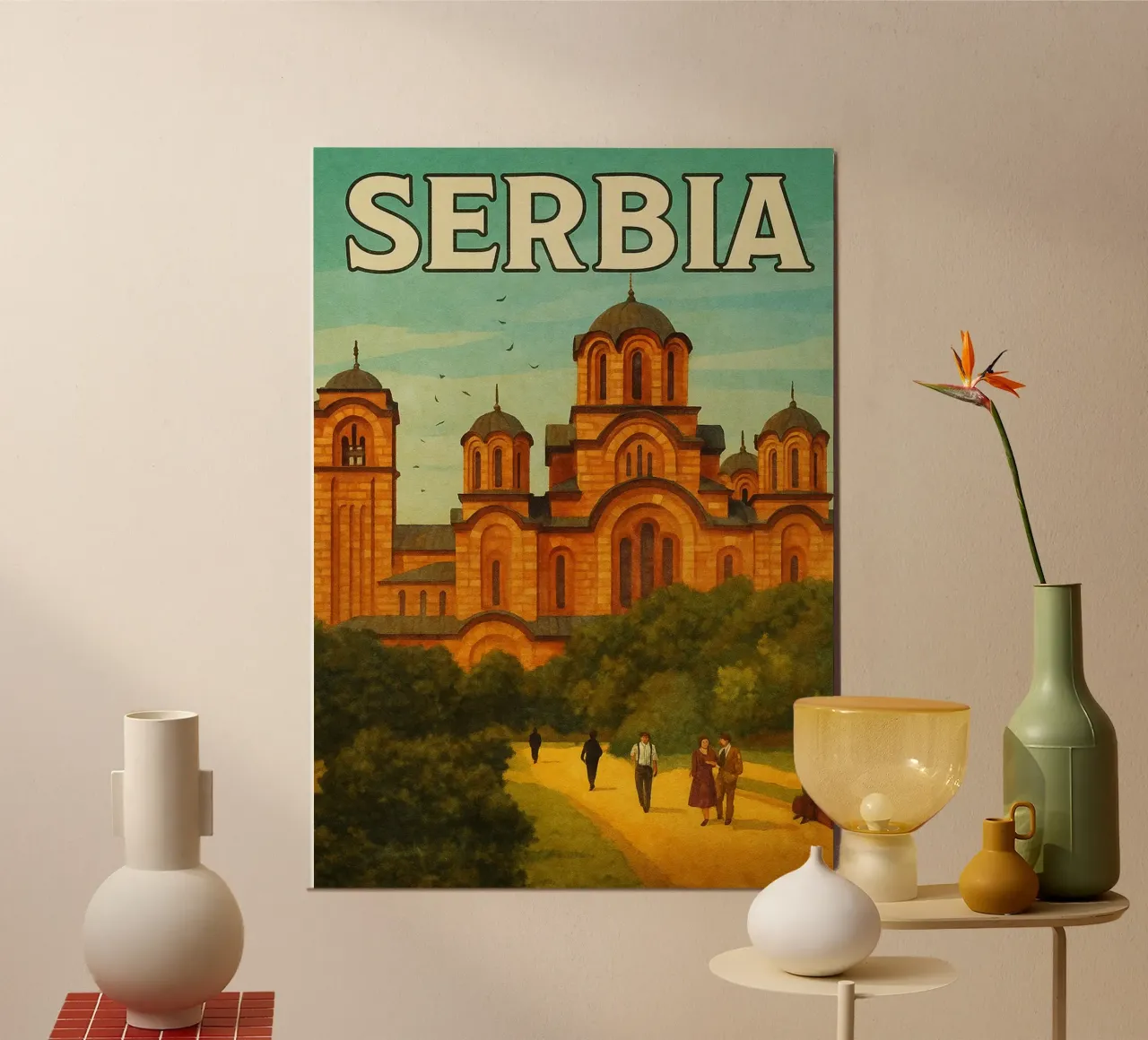 Serbia Pintar la imaginación poster con marco de aluminio de Diamond