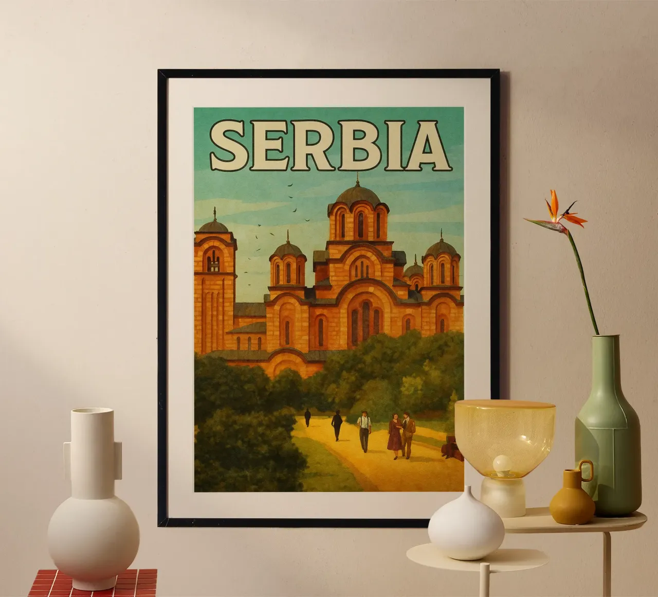 Serbia Pintar la imaginación poster con marco de aluminio de Diamond