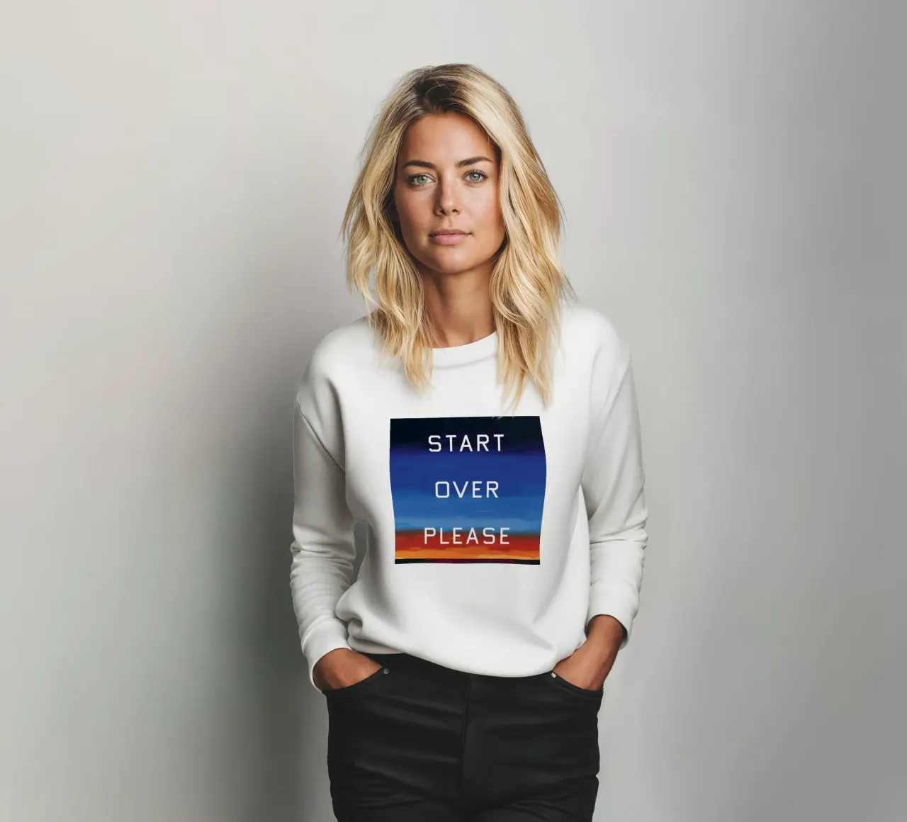 Ed Ruscha Ricominciare per favore felpa da Marcobarshop
