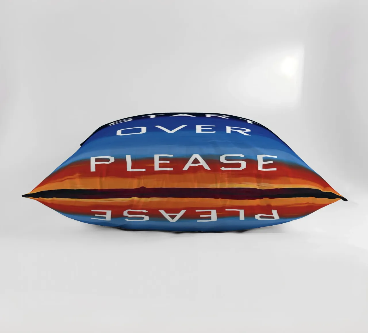 Ed Ruscha Ricominciare per favore cuscino da Marcobarshop