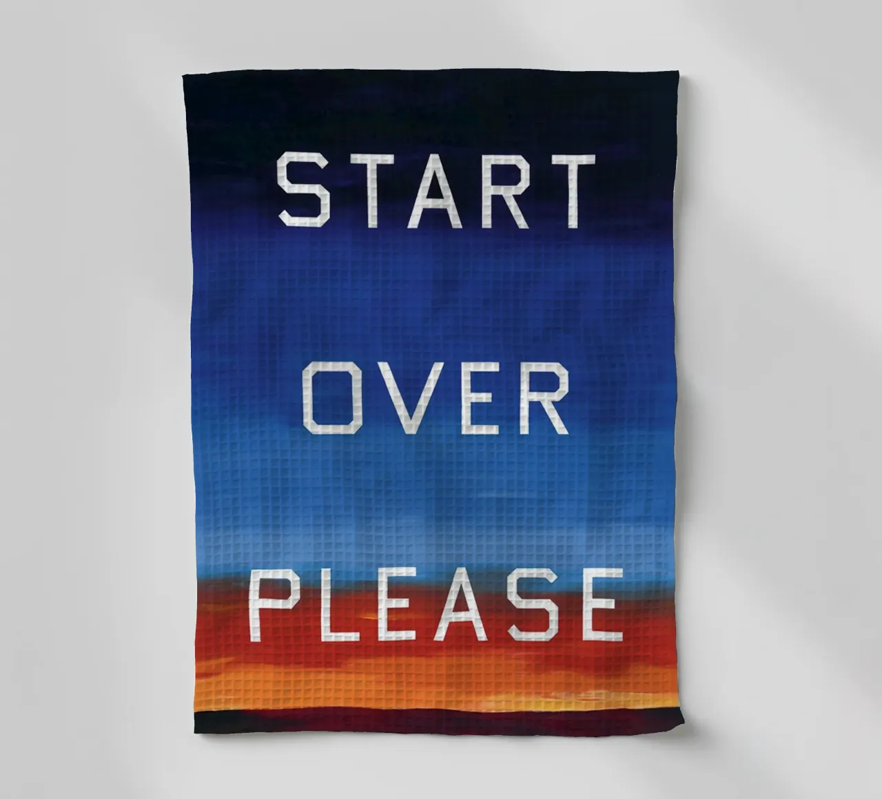 Ed Ruscha Start Over Please tea towel by Marcobarshop