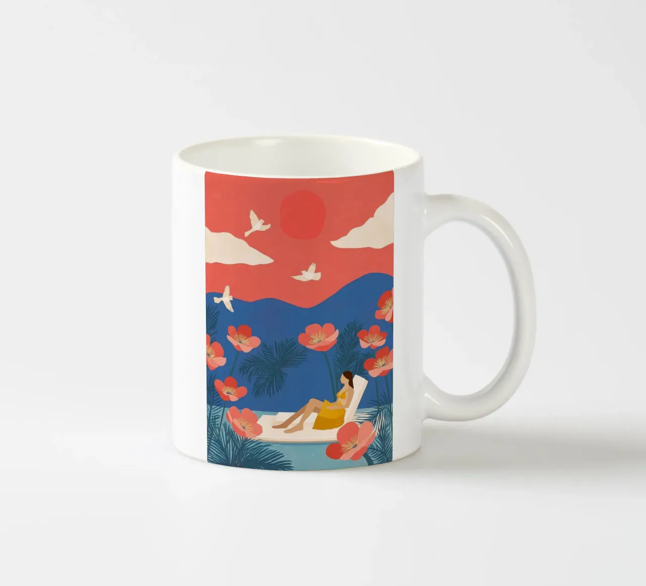 Floating in a Field of Dreams Keramik Tasse von Clara August