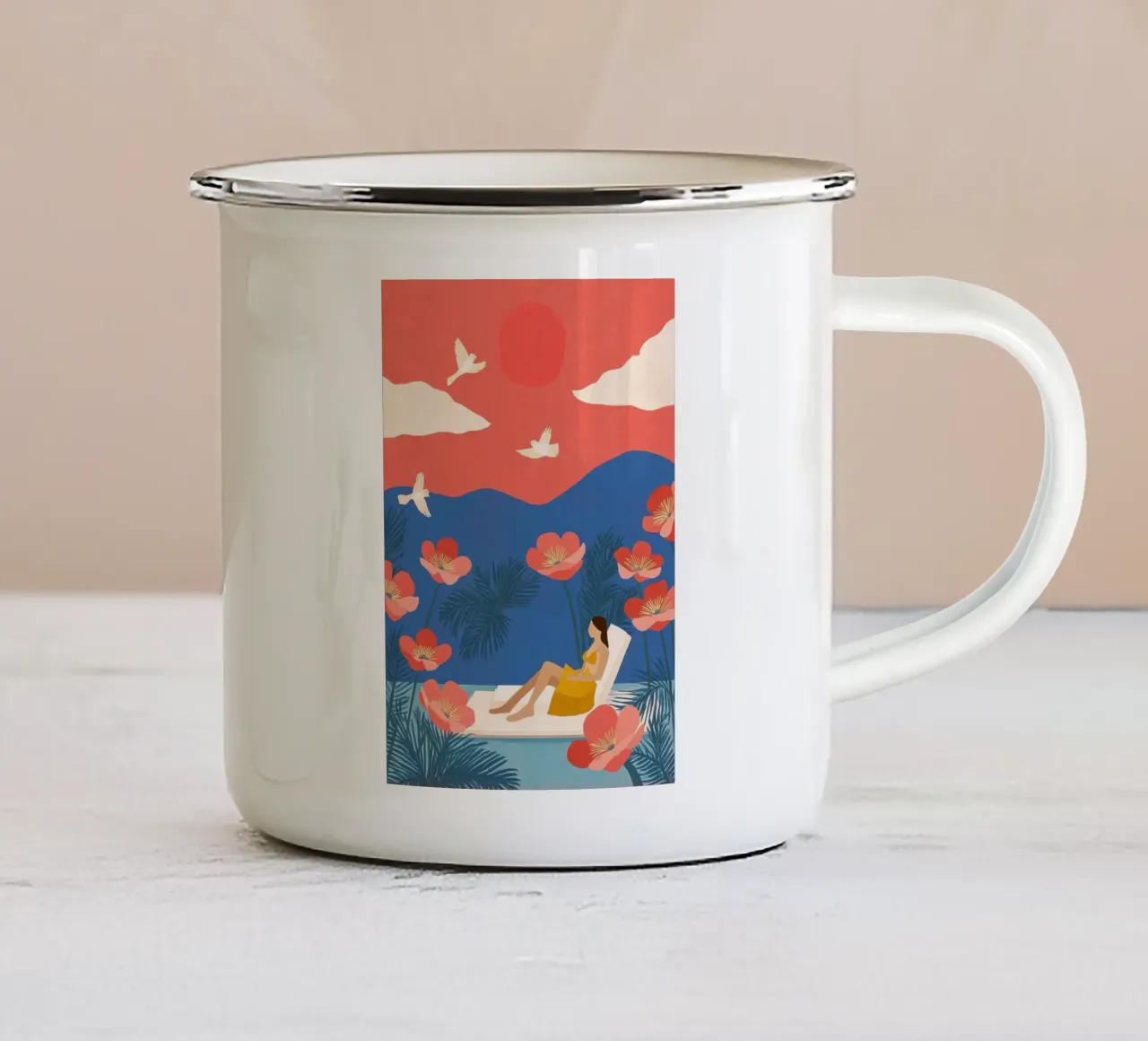 Floating in a Field of Dreams tazza in smalto da Clara August