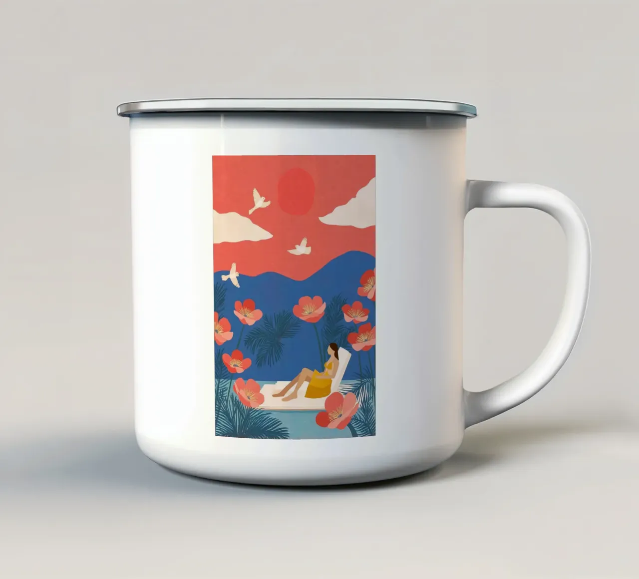Floating in a Field of Dreams tazza in smalto da Clara August