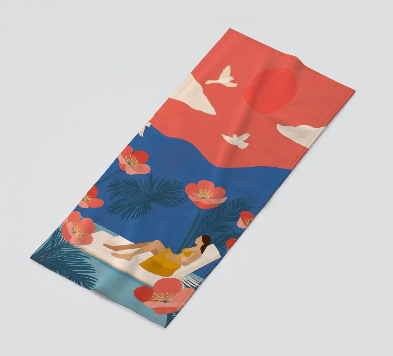 Floating in a Field of Dreams beach towel by Clara August