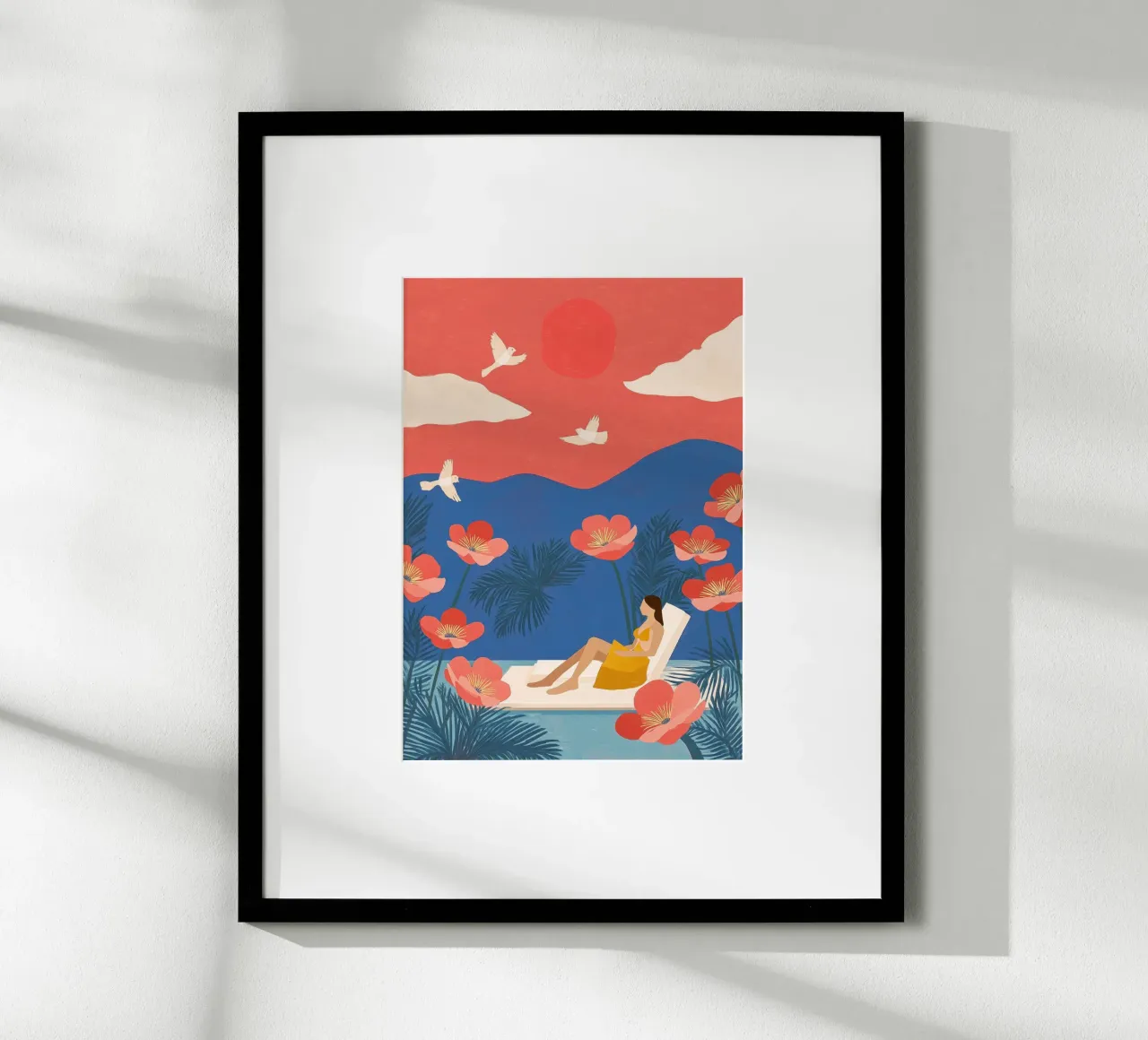 Floating in a Field of Dreams poster con telaio in legno da Clara August