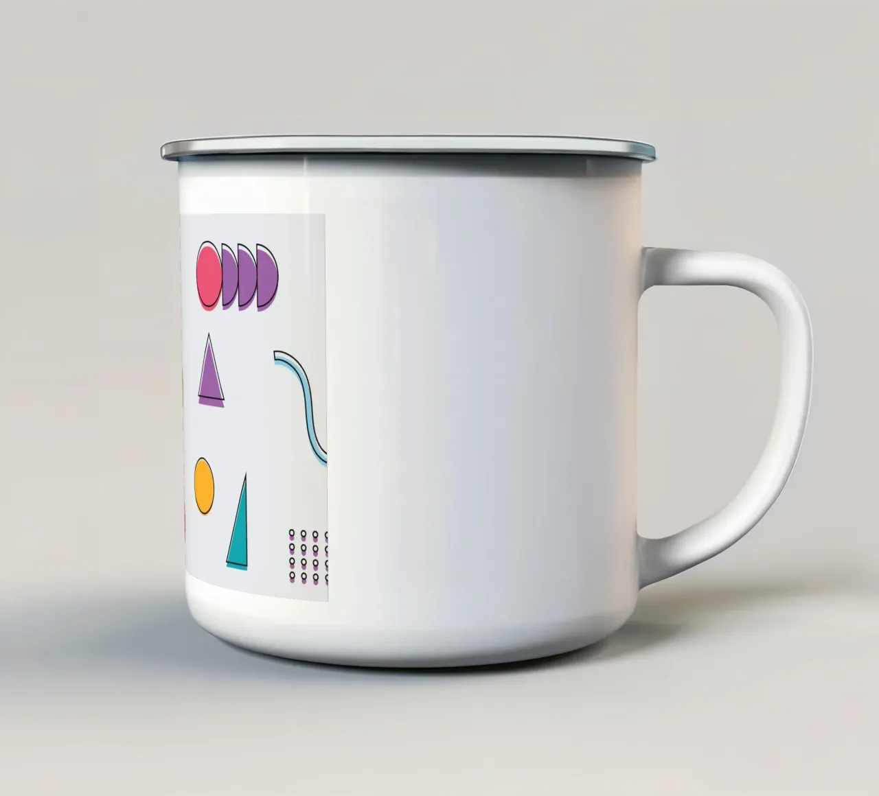 Forma geometrica Divertimento colorato tazza in smalto da galihstudio