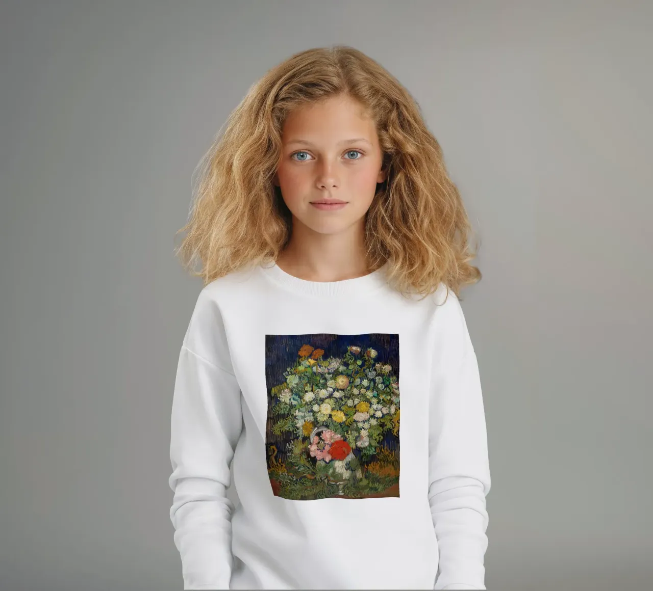 Bouquet di fiori in un vaso 1890 felpa bambino da ValerieArt