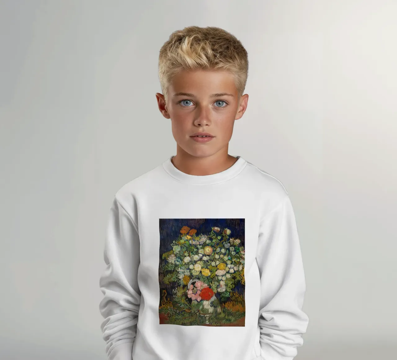 Bouquet di fiori in un vaso 1890 felpa bambino da ValerieArt