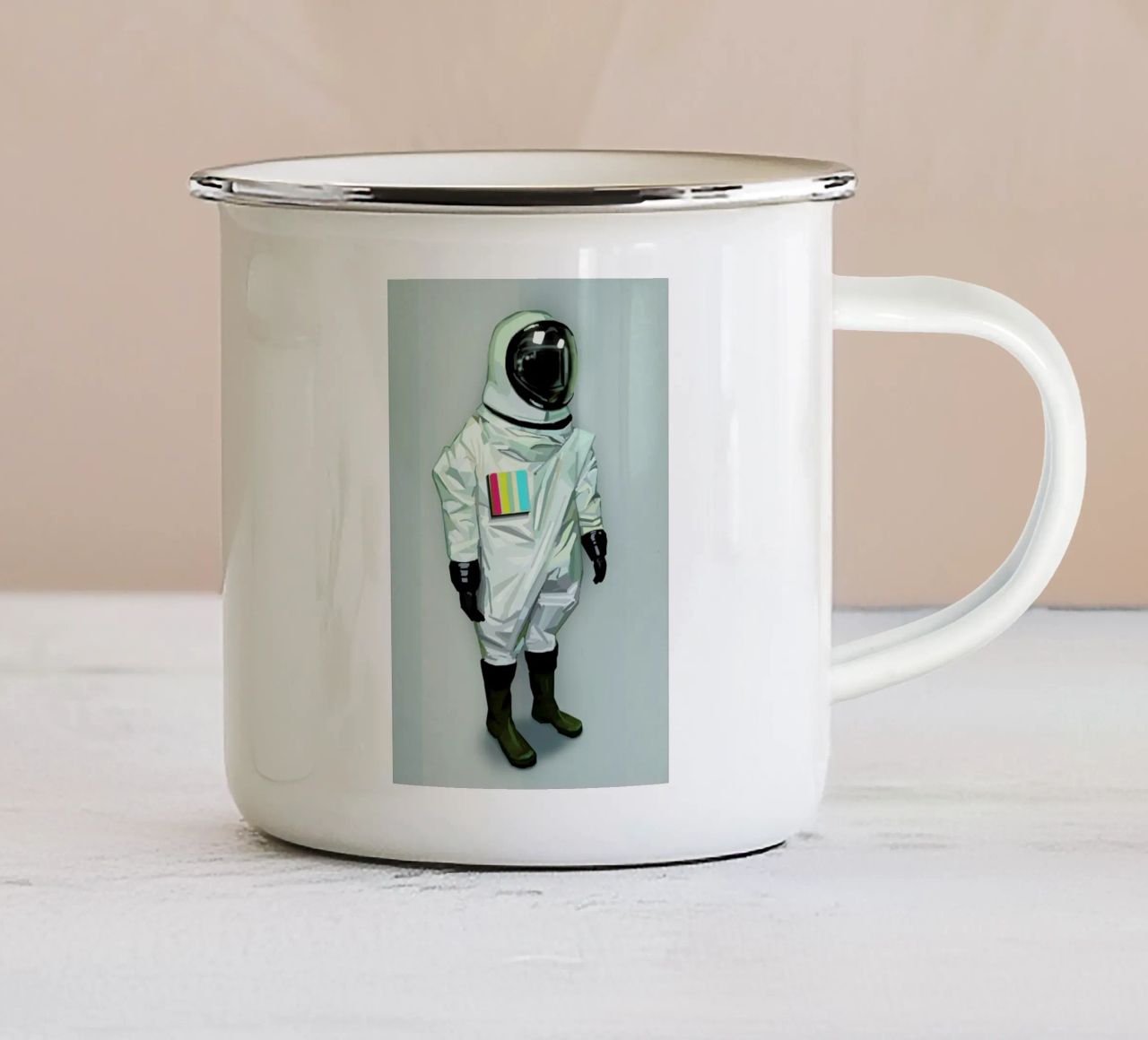 Mr cmyk tazza in smalto da Tapio Mömmö
