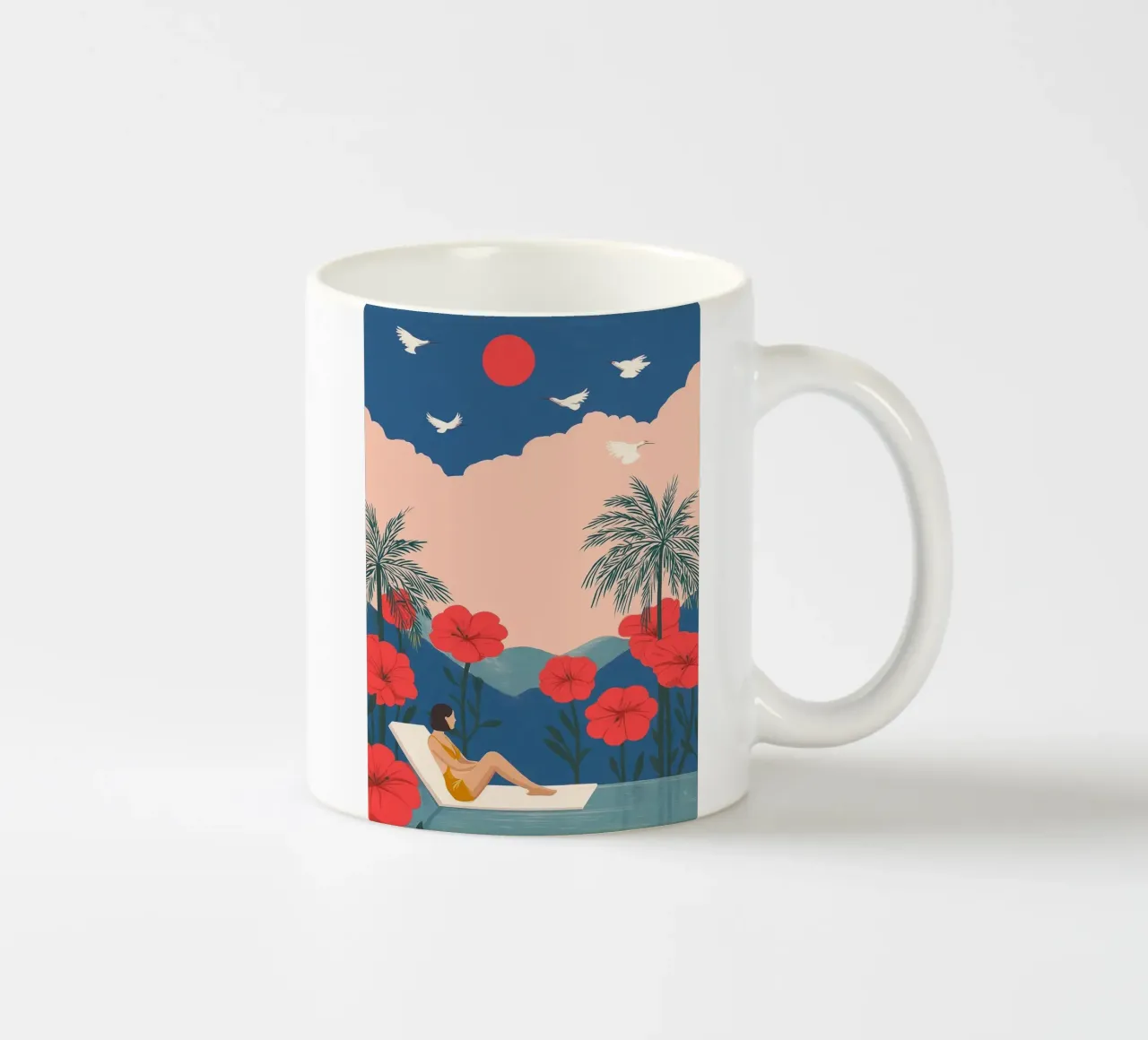Woman in Yellow, World in Red tazza in ceramica da Clara August