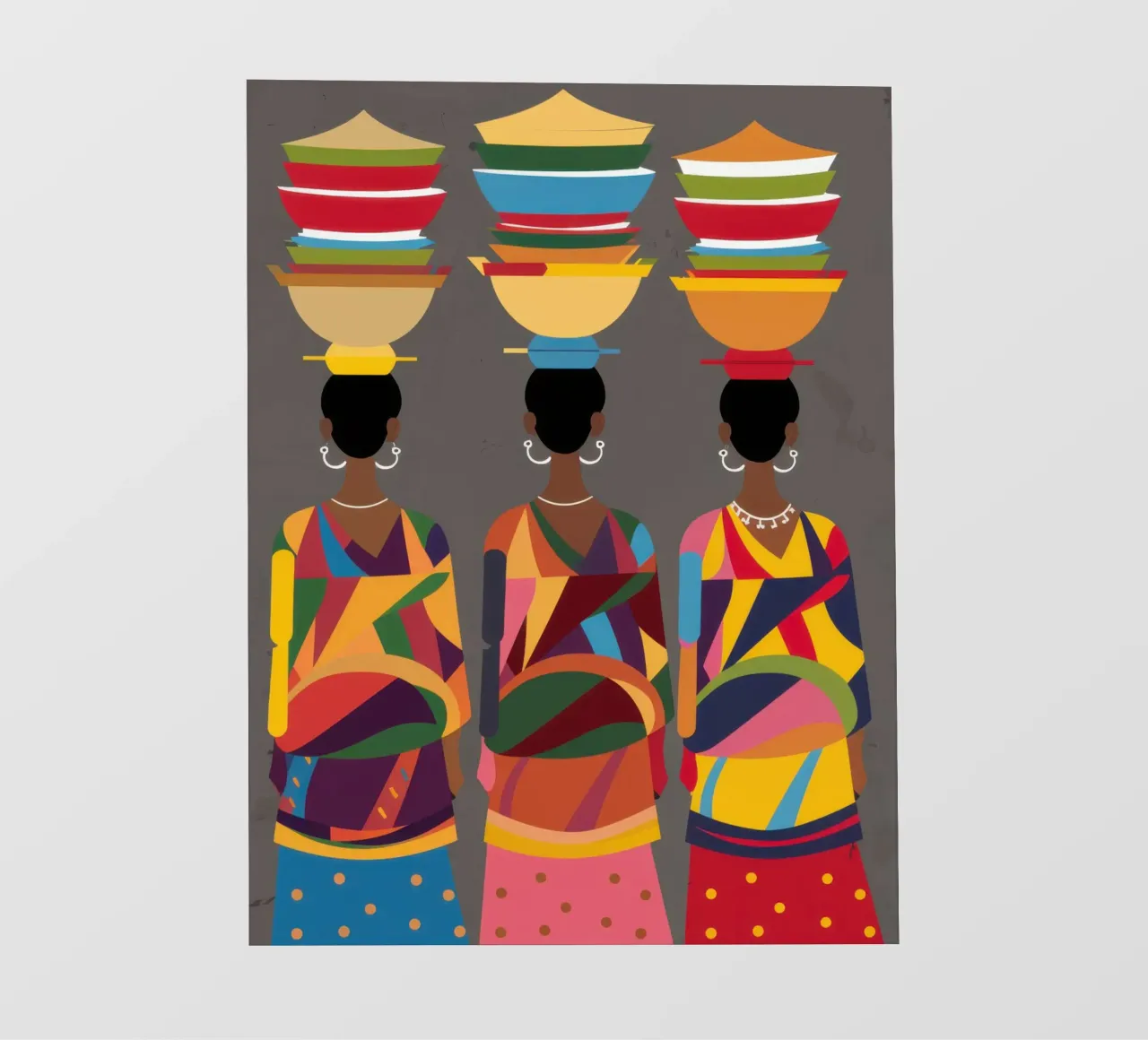 Women with Baskets photo wallpaper by Flock Reverie