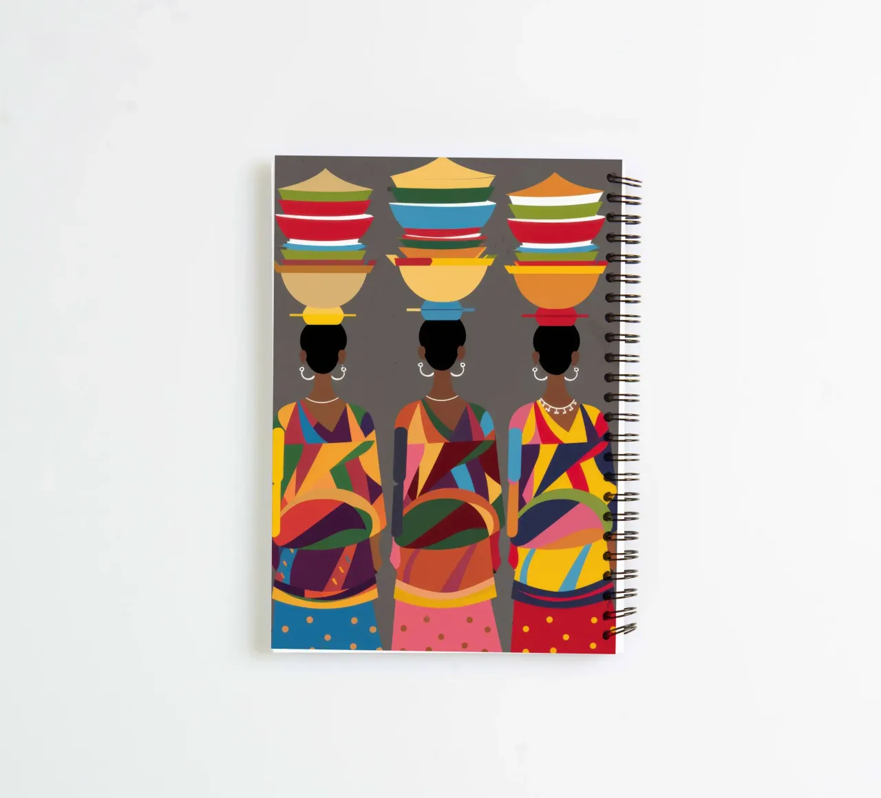 Women with Baskets spiral notebook by Flock Reverie